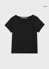 [B-BASIC] T-shirt standard à col en U à manches courtes (2TAILLE)