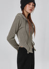 Tust two-way ribbed hooded zip-up