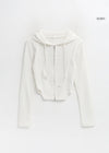 Tust two-way ribbed hooded zip-up