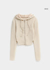 Tust two-way ribbed hooded zip-up