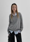 Genment Wool Cashmere V-neck Knit