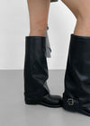 Nining Leder Schnalle lange Stiefel