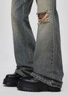 Quần jeans semi bootcut Huto hư hại