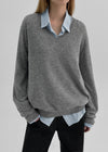 Genment Wool Cashmere V-neck Knit