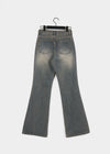 Huto damage semi bootcut denim pants