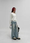 Kamik cut wide denim pants