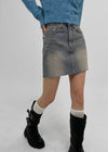 Obet Washed Denim Mini Skirt