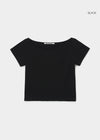 [B-BASIC] Washable Cool Boat Neck Short Sleeve T-Shirt 2SIZE