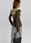 Ruffled backless knit