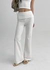 [MADE] Glossy SET - Folding Bootcut Banding Pants