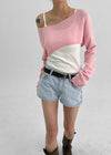 [MADE] Blonny Crop Layered Knit
