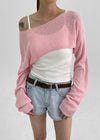 [MADE] Blonny Crop Layered Knit