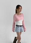 [MADE] Blonny Crop Layered Knit