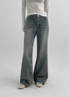 Shataring wide bootcut denim pants