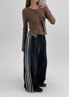 Poppin lace line two way track pants