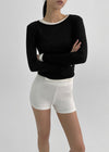 Missot Layered Tencel Long Sleeve Tee (30% Wool)