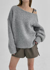 Butting Loose Fit Boat Neck Wool Knit