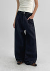 Common Raw Pintuck Wide Denim Pants