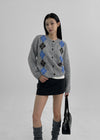 TAKER ARGYLE WOOL ROUND KNIT CARDIGAN