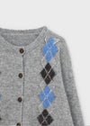 TAKER ARGYLE WOOL ROUND KNIT CARDIGAN