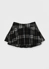 Gelkang Check Double Pleated Mini Skirt Pants