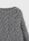 Lotuel maluwag na akma cable knit lana 50%