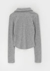 Mienin Button Collar Long Sleeve T-shirt