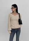 Shocker Cable Slim V-Neck Knit