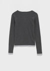 Conchana Gimo Layered Snap Long Sleeve Tee