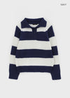 Keyang Stripe Collar Alpaca Wool Knit