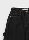 Pantalons en denim brut large avec broderie Pilong