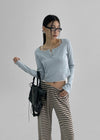 Cohi Stripe Wide Banding Pants