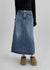 Cabot Back Banding Slit Denim Long Skirt