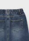 Cabot Back Banding Schlitz Denim Lange Rock