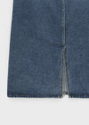 Jupe longue en denim avec fente Cabot Back Banding