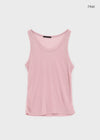 Camiseta sin mangas de Tencel con cuello redondo Clover