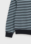 Lumbo Stripe Unbalanced Off-Shoulder Long Sleeve T-Shirt