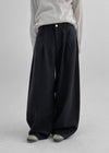 Pcom Pintuck Wide Cotton Pants