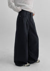 Pcom Pintuck Wide Cotton Pants