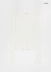 Jarvent U-neck Tencel Long-sleeved T-shirt (30% wool)