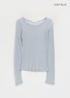 Jarvent U-neck Tencel Long-sleeved T-shirt (30% lana)