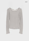 Jarvent U-neck Tencel Long-sleeved T-shirt (30% lana)