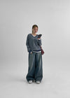 Pantalons en denim larges pliables Lexcent