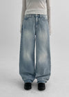 Pantalons en denim large Wyvern Wash