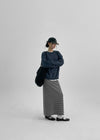 Linday Stripe Banding Knit Long Skirt