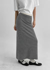 Linday Stripe Banding Knit Long Skirt