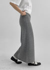 Linday Stripe Banding Knit Long Skirt