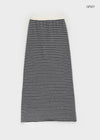 Linday Stripe Banding Knit Long Skirt