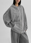 (UNISEX) Danyel Pigment Two-way Hood Zipup (Set Purchase)