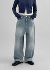 Pantalons en denim large Lumkin Washing Bijo